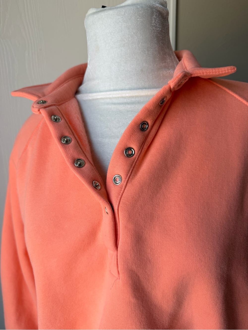 As Revival Women's Oversized Snap-Front Hoodie In Peach Size M View 4